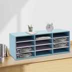 Paper Organizer for Desk, 12 Compartments Desktop Literature Organizer with Adjustable Shelves, File Sorter Mail Center, Stackable Paper Sorter Organizer for Home, Office, Classroom