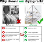 3 Tier Folding Mesh Clothes Drying Rack, Stackable Sweater Drying Rack with Internal Fixation, Portable Hanging Laundry Rack for T-Shirt,Swimsuit,Sweater,Delicates (1 Pack)