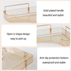 3-Tier Corner Bathroom Counter Organizer – Classic Storage Shelf for Makeup, Perfume & Toiletries, Space-Saving Countertop Tray Fits Bathroom, Dresser, Kitchen (Vintage Gold)