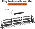 Extra Large Power Tool Organizer Wall Mount with Charging Station, 12 Drill Holders Heavy Duty with 8-Outlet Power Strip, Garage Cordless Drill Storage and Organization, Battery Utility Rack