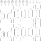 Hotop 12 Pieces Plate Hangers for Wall Stainless Steel Wire Invisible Heavy Duty Plate Hangers Display Holders with 12 Pieces Hooks for Wall Decorative(6/8/10 Inch,Silver)