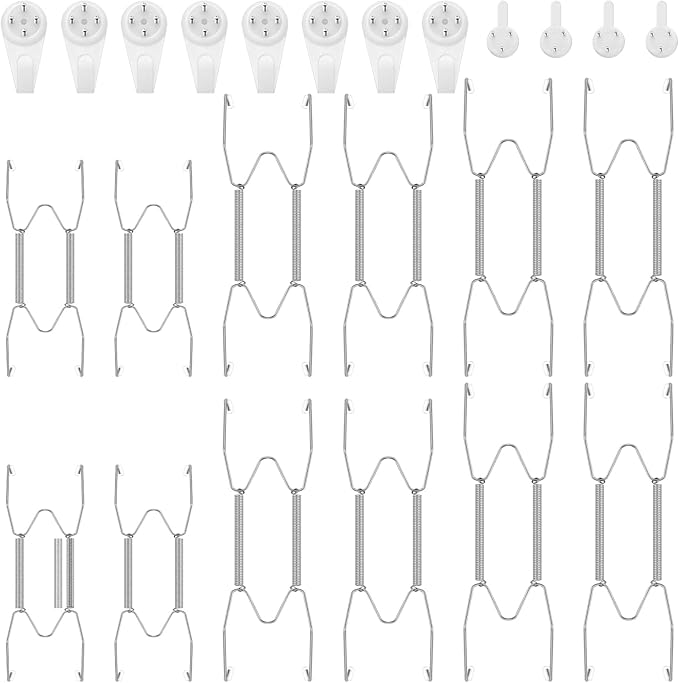 Hotop 12 Pieces Plate Hangers for Wall Stainless Steel Wire Invisible Heavy Duty Plate Hangers Display Holders with 12 Pieces Hooks for Wall Decorative(6/8/10 Inch,Silver)