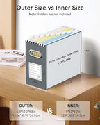 Oterri Cardboard File Organizer Box for Hanging File Folders Letter Size,File Box for Computer Desk,File Cabinet,Working Home,Office,Classroom(Dark Grey, Letter Size - 4 Packs)