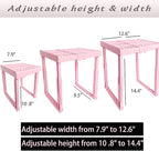 Locker Shelf Adjustable Height and Width, Pink Locker Organizer for Work, Locker Shelves for School Locker, Stack-able Locker Stand Tools for Gym Locker, Locker Accessories Stuff, Pack of 2