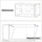 10 Pcs Clear Shoe Storage Boxes Stackable Acrylic Sneaker Shoe Display Case Size 14, Transparent Storage Bins for Boot Handbag Organizer Containers with Magnetic Lids