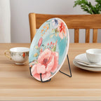 Plate Stands Holder 3 Pack, Picture Frame Display for Bookcase, Photo on Table Top (Black, 6")
