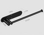 Under Cabinet Paper Towel Holder for Kitchen, Upgraded Heavy Duty Double Pole Design, Both Available in Adhesive & Screws, Self-Adhesive Bar Rack for Kitchen Towel, Stainless Steel, Black