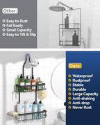 YASONIC Shower Caddy Hanging, Never Rust Shower Organizer Hanging, Aluminum Shower Racks for Inside Shower with Hooks for Razor, Bathroom Organizers and Storage with Soap Holder, Black