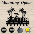 Personalized Palm Tree Key Holder for Wall, Custom Name Metal Key Rack, Wall Mounted Key Hanger for Entryway or Hallway, Decorative Keys Holder for Home, Housewarming Gift