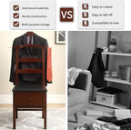 ZCXBHD Suit Valet Stands For Men With Drawer Wooden Chair Valet Stand Freestanding Valet Stand for Women With Trouser Bar And Tie Bar