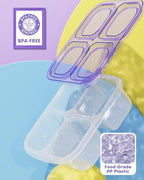 5 Pcs Bento Snack Containers, Reusable 4 Compartment Divided Food Storage Containers, Divided Lunchable Container for School, Work and Travel (All Transparent)
