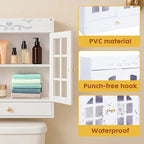 ShellKingdom Over The Toilet Storage Cabinet, Wall Mount Bathroom Cabinet, Narrow Bathroom Wall Cabinet with Doors and Shelf for Towel, Toilet Paper Storage, 17.71 x 15.35 x 6.69 inch
