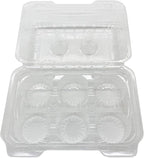 Clear Cupcake Containers,12pc Plastic Disposable High Dome Cupcake Boxes 6 Compartment Cupcake Holders Cupcake Containers Half Dozen Cupcake Trays ReliableCup Cake Muffin Packaging Transporter