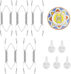 5 Pack Plate Hangers for Wall, Suitable for 6-8 inch Art Plate, Stainless Steel Invisible Heavy-Duty Wire Plate Holder with Wall Hooks, Display Hanger for Decorative Plates/Dishes/Platters(Silver)