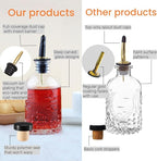 Simple Syrup Bottle, Glass Coffee Syrup Dispenser Bottle 7 OZ With Metal Pour Spout, Labels and Stopper, Glass Syrup Dispenser for Maple Honey Syrup Oil and Sauces, SC059