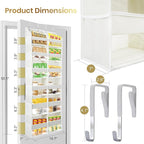 HOMELUX THEORY UPGRADED 6 Tiers Over The Door Organizer Hanging - 100D EXTRA THICK & 50lbs HUGE CAPACITY, 12 Side Mesh Pockets Over The Door Shoe Organizer, Hanging Closet Organizer (Light Gray, XL)