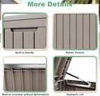 DRATO 80 Gallon Large Deck Box, Outdoor Storage Box for Patio Furniture, Patio Cushions, Gardening Tools, Pool Supplies 480lbs Weight Capacity,Waterproof Resin Storage Boxes（Gray，80 Gallon）