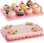 Juvale 3-Tier Cupcake Carrier - Airtight Plastic Container for Baking - Stackable Cupcake Containers & Removable Trays - Portable Cake Transport Holder - Holds 36, Pink, 13.5"x10.25"x10.75"