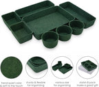 Welaxy 8-piece Nordic Beige desk drawer organizer tray office suppliers makeup pens aesthetic quiet luxury storage bin hygge design sleek minimalist lifestyle (Forest Green)
