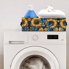 Storage Basket Bins Multi-Functional Toilet Paper Baskets Rectangular Collapsible Organizer Living Room Organization for Small Items, Sunflower Blue Butterfly Black