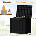 Flamaker Resin Deck Box 40 Gallon Waterproof Outdoor Indoor Storage Box Imitation Wood Resin for Patio Furniture Garden Tools and Pool (Black)