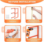 Ultrawall Lumber Storage Rack Wall Mount Wood Storage Racks, Metal Wood Organizer Racks for Shed, Workshop, Garage, Holds Up 220 LBS Per Level (Pack of 2, Orange)