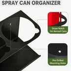 6 Pack Wall-Mounted Spray Bottle Holder, Heavy-Duty Steel Black Aerosol Can Storage Rack with 30 Holes, Spray Paint Can Organizer for Garage, Shop, Home, Tool Trailer & Service Truck