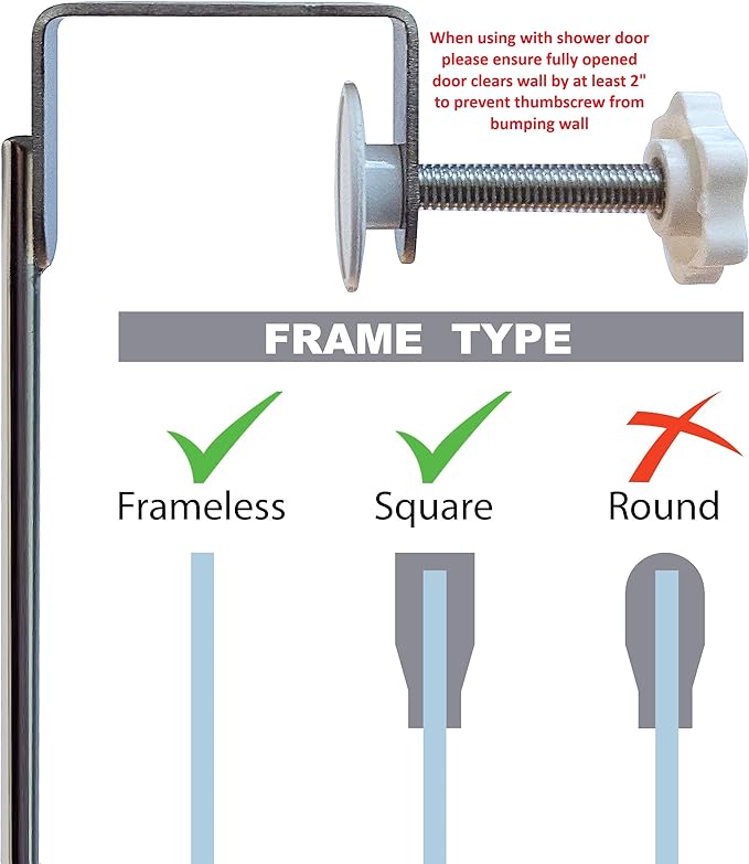 Insieme Extra Wide (32"x 16"x 4.7”) Towel Rack for Over Glass Shower Wall or Glass Shower Enclosure (Frameless or Frames up to 1.6" Thick). 2 Tier - Stainless Steel - No Rust