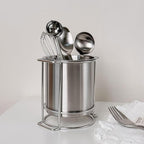 IMEEA Cutlery Holder SUS304 Stainless Steel, Utensil Drying Cup for Forks, Spoons, Knives and Chopsticks, Small Countertop Flatware Organizer