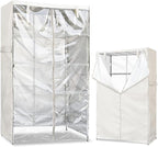 Wire Rack Covers,Heavy Duty 600D Dustproof Waterproof Storage Rack Covers for Metal Shelves,Storage Shelf Cover with Zipper for Wire Shlef,60''W x 24''D x 71''H,Beige with Clear Front