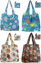 Foldable Reusable Grocery Bags, 4 Pack Large Shopping Tote Bags, Durable & Machine Washable Lightweight Totes for Travel, Groceries & Daily Essentials