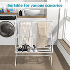Foldable Drying Rack Clothing, 3-Tier Clothes Drying Rack Use for Indoor & Outdoor Antirust Laundry Drying Rack Collapsible White 28" L x 35" H x 10" W