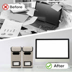 BALEINE File Organizer Box with Lid, Collapsible File Folder Organizer with Plastic Slide, Hanging File Folder Box for Office Document Storage (1 Pack, Beige, S)