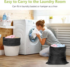 OTraki 20 x 24 inch Laundry Bag 2 Pack Travel Laundry Bags Medium Washable Dirty Clothes Bag Organizer with Drawstring Closure for Camp Fit Laundry Hamper Drying Do Not Exceed 176℉ Black