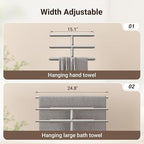 ELYKEN Standing Towel Racks for Bathroom, 3-Tier Floor Towel Holder Stand with Weighted Marble Base, Freestanding Bath Towel Rack, Width Adjustable & Stainless Steel Brushed Finish