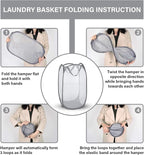 DecorRack 1 Pack Mesh Pop Up Laundry Hamper, Lightweight Foldable Clothes Basket with Easy Carry Handles, Durable Mesh Design for Air Circulation and Simple Storage, Gray (1 Pack)