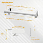 VEHHE Hand Screwed Telescopic Over Cabinet Door Towel Rack, Adjustable Length and Width Dish Towel Holder, Kitchen Towel Rack with EVA Foam Pad (White)