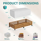 Bamboo Under Bed Storage Containers- Underbed Organizer with Wheels with Large Capacity Dust Bag,Sturdy Wood Rolling Under Bed Shoe Storage Organizer 2 Packs (Walnut, 2 Packs (33.07"×16.54"))
