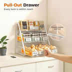 Upgraded Egg Holder Countertop with Removable 5 Dividers & Date Plate, 3 Tier Pull Out Large Egg Basket for Gathering Fresh Eggs, Kitchen Organizer, The Size - 6.7“x16.6”x11.3
