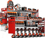 2-Pack Large Power Tool Organizer Wall Mount,Heavy Duty Cordless Tool Organizer with 18 Drill Holder,600 Lbs Capacity 3-Layer Garage Organization for Garage and Workshop (Red)