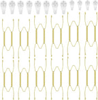 Hotop 12 Pieces Plate Hangers for Wall Stainless Steel Wire Invisible Heavy Duty Plate Hangers Display Holders with 12 Pieces Hooks for Wall Decorative(8/10/12 Inch,Gold)