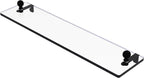 Allied Brass MA-1/22 Mambo 22 Inch Vanity Beveled Edges Glass Shelf, Matte Black