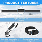 Ski Rack Wall Mount,10 Pairs Ski Holders for Wall with Movable Rubber-Coated Hooks for Garage Storage Organizer System,Snowboard Wall Mount for Garage and Home Shed, Holds Up to 600lbs