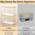 Delamu 3 Pack Pantry Organizers and Storage,Trash Bag Dispenser with Bamboo Top,Stackable Trash Bag Dispenser Under Sink Organizer for 4-30 GalBags,Onion,Potato,Fruits,Clear