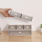 Desk Organizer Stackable Storage with 6 Drawers Stackable Drawers for Desk Storage, Makeup Storage Accessories, Desktop Accessories with Drawers, White