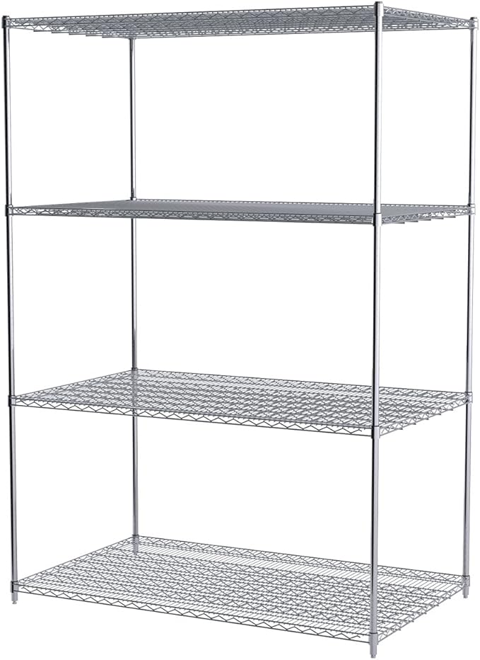 Akro-Mils AWP86UPRIGHT 86-Inch NSF Certified Industrial Grade Chrome Wire Shelf System Upright Leg Post Poles, (4 Pack)