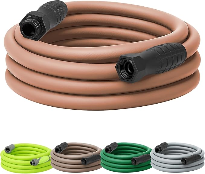 Flexzilla Colors SwivelGrip Garden Hose 5/8 in. x 25 ft., Lightweight All-Weather Water Hose, Durable and Flexible, Leak-Free Connections, Red Clay