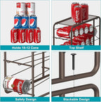 MOOACE 4 Pack Can Organizer for Pantry, Stackable Soda Can Dispenser Rack, Pantry Organizer Canned Food Storage Holder for Kitchen Refrigerator Cabinet, Bronze