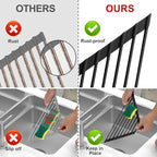 MERRYBOX Triangle Roll Up Dish Drying Rack Over The Sink, 2025 Anti-Rust Sink Drying Rack with Full Silicone Wrapped- Anti-Slip, Space Saving, Durable Organizer for Kitchen