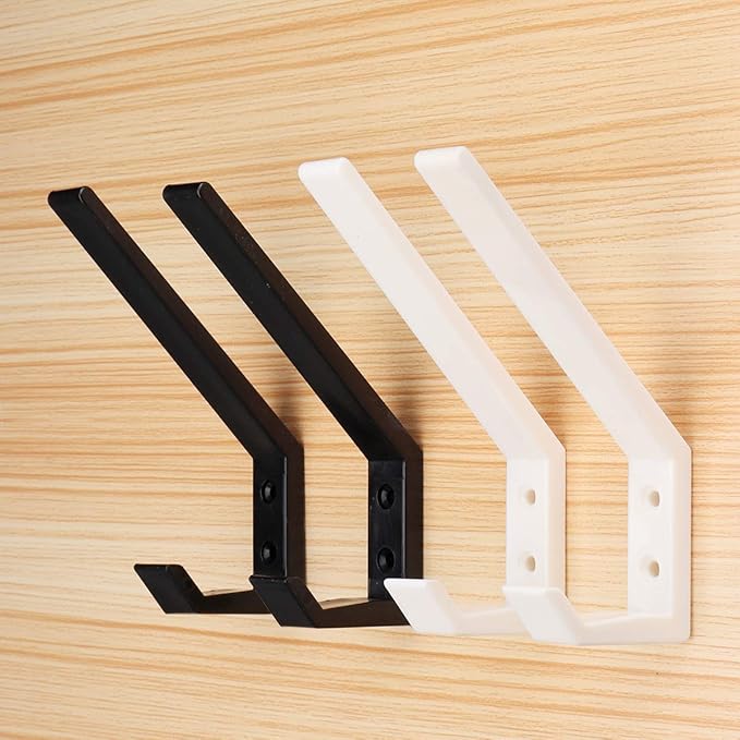 Helmet Holder 2pcs Helmet Holder Hook Jacket Bags Wall Mount Cloth Display Rack Hanger (Black)